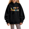 thumbnail image 2 of XXWXYD Girls Back -to -School Letter Print Hooded Sweatshirt, First Day Graphic Pullover Loose Casual Top Fall Spring Trendy Outfit, 2 of 4