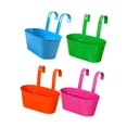 thumbnail image 1 of Almencla 4Pcs Hanging Flower Pots Flower Bucket Plant Pots for Porch Outdoor Backyard Style B, 1 of 8