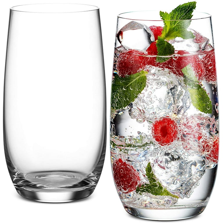 Highball Glasses Set of 4, Tall Drinking 16 0Z Unique Beverage
