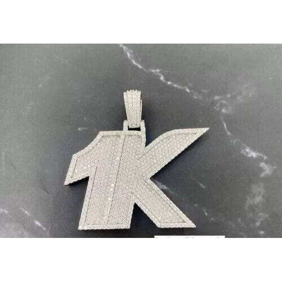 3.5Ct Round Cut Lab-Created Diamond Custom Men's Hip-Hop Pendant in 14K White Gold Plated