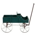 thumbnail image 2 of Shine Company Small Cedar Wood Decorative Buckboard Wagon Planter in Green, 2 of 4