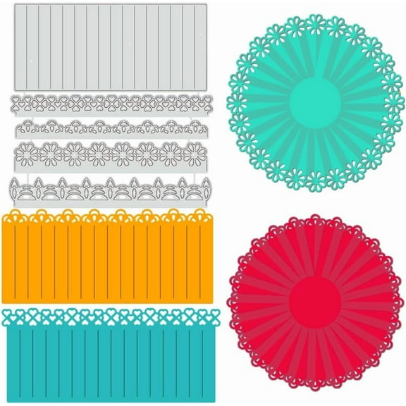 Rosette Metal Die Cuts Flower Lace Cutting Dies Card Borders Carbon Steel Embossing Metal Templates for DIY Crafts Scrapbooking oto Album Card Embossing 1pc