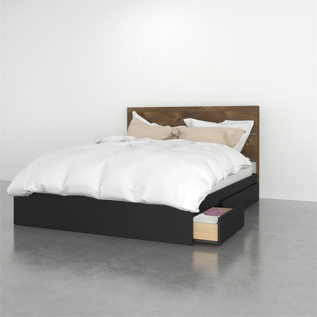 Nexera 2 Piece Queen Size Bedroom Set Truffle & Black