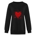 thumbnail image 3 of Baberdicy Sweatshirt for Women Valentine'S Day Women's Sweatshirt Crew Neck Red Heart Print Long Sleeve Casual Tops Pullover Sweaters for Women Black, 3 of 4