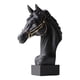 thumbnail image 4 of Estatua de cabeza de caballo, figura de animal de resina, decoración del hogar, escultura de caballo 3D Negro, 4 of 9