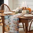 thumbnail image 3 of Harvest Pumpkin Table Runner, Autumn Thanksgiving Kitchen Dining Table Decoration for Home Party Decor 13x72 Inches, 3 of 9