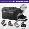 thumbnail image 6 of Fosmon 65L Large Duffle Bag for Travel , 24" Foldable Carry On Travel Bag With Shoe Compartment, Adjustable Shoulder Strap and Padded Handle for Gym Weekender Women and Men , Black, 6 of 6