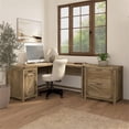 thumbnail image 2 of Pemberly Row Bureau en L 60W avec Classeur en Pin Récupéré, 2 of 9