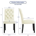 thumbnail image 3 of Subrtex Upholstered Dining Chairs Set of 4, PU Leather Dining Chair with Nail heads Trim, Button Padded Chairs Set for Kitchen Dining Room, Beige, 3 of 8