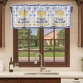 thumbnail image 6 of Graduation Curtain Valances for Windows, Kitchen Valance Window Treatments Panel 2 Pack, Yellow Star Botanical Grey Gingham Rod Pocket Short Curtains for Bathroom Bedroom 42 x 12 Inch, 6 of 8