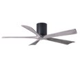 thumbnail image 3 of Irene-5H five-blade flush mount paddle fan in Gloss White finish with 52” solid walnut tone blades.&nbsp;, 3 of 7