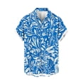 thumbnail image 2 of Yieetim Mens Swim Shirts, Tropical Holiday Summer Beach Short Sleeve Button Down Shirts, Quickly Dry Hawaiian Small V-Neck Shirts, Vintage Print Board Swim Shirts For Surfing XXL, 2 of 7