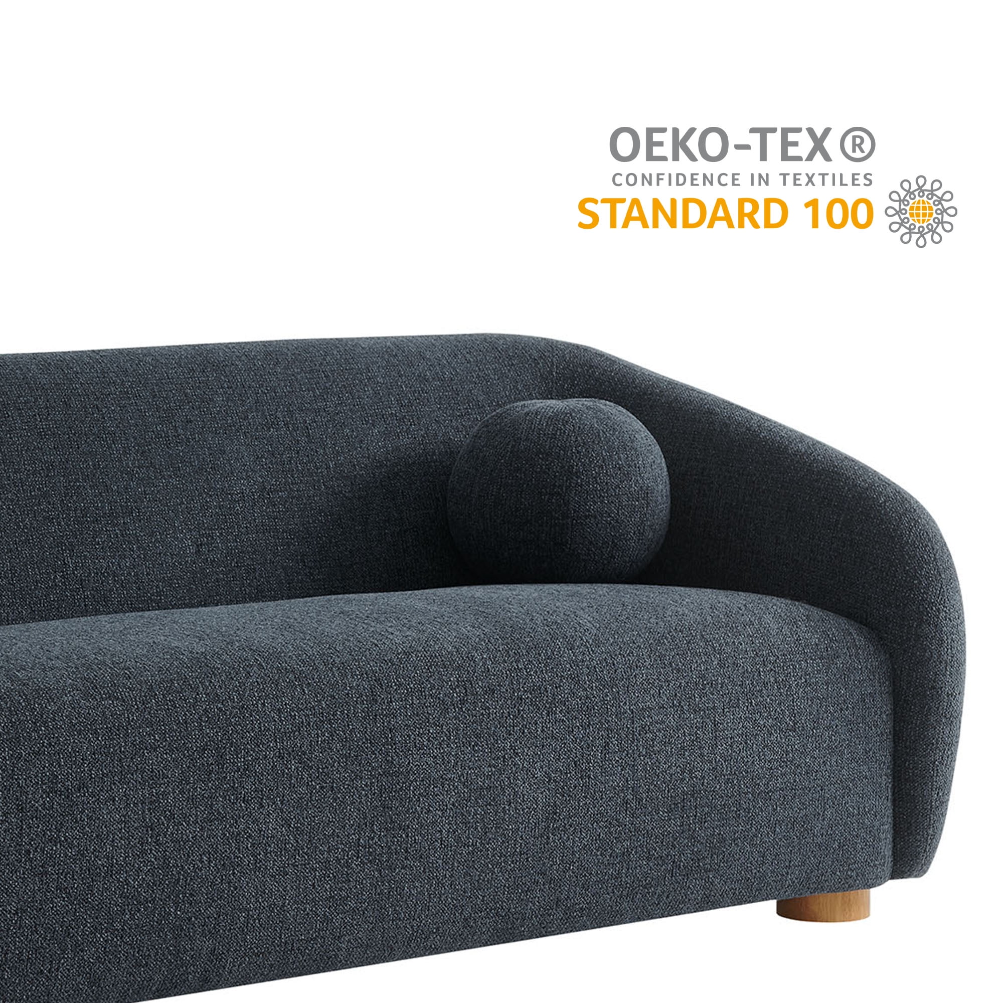 Holland 85" Chenille Fabric Sofa in Navy