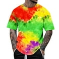 thumbnail image 2 of Yteetum Tie Dye T Shirts for Men Oversized Crew Neck Cotton Short Sleeve Shirts Pullover Top Mens Casual Round Neck Plus Size Loose Fits Comfy Summer Tee Shirt, 2 of 5