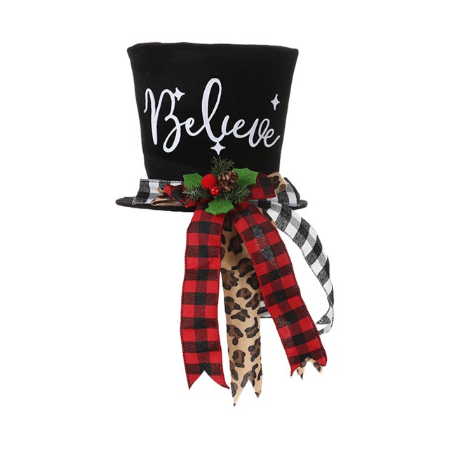 Adorno Para La Copa Del Árbol De Navidad Adorno Para Árboles De Interior Sombrero Hongo Negro Con Lazos Rojos Para El Árbol De Navidad De Casa Adornos Para La Copa Del Árbol Año Mejor