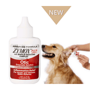 Angle View: Zymox Plus Advanced Formula Otic-HC Enzymatic Solution Hydrocortisone 1% Pet Ear Cleaner,1.25 oz,New In Box