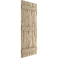 thumbnail image 4 of Ekena Millwork 16 1/2"W x 56"H Rustic Three Board Joined Board-n-Batten Riverwood Faux Wood Shutters (Per Pair), Primed Tan, 4 of 11