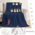 thumbnail image 5 of Cute Owls Harmony Blanket Soft Cozy Warm Throw Blanket for Couch, Plush Fuzzy Flannel Fleece Blankets for Sofa, Japanese Cartoon Birds Navy Bed Blankets Lightweight Gifts for Women, 50"x80", 5 of 9