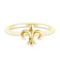 thumbnail image 1 of 14k Yellow Gold Plated 925 Sterling Silver Lovely Tiny Fleur-de-lis Ring Jewlery for Her Women Valentine's Day Birthday Ring Size-5, 1 of 1