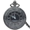thumbnail image 2 of Vintage Pocket Watch, Roman Numeral Quartz piece, Classic Black Pocket Clock With Chain for Men Women Formal Events Collection, 2 of 7