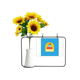 thumbnail image 1 of China Youth Festival Tarjeta de bendición de jarrón de girasol artificial, 1 of 3
