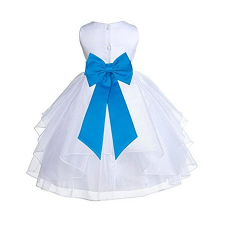 

Ekidsbridal White Satin Shimmering Organza Formal Flower Girl Dresses Communion Dress Baptism Dress Holiday Dresses Toddler Girl Dresses Junior Bridesmaid Dress Special Occasion Dresses 4613T