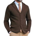 thumbnail image 2 of USNSM Mens Shawl Collar Blazer Knit Sweater Fashion Cardigan Button Down Jacket Slim Fit Open Front Long Sleeve Coats Brown M, 2 of 6