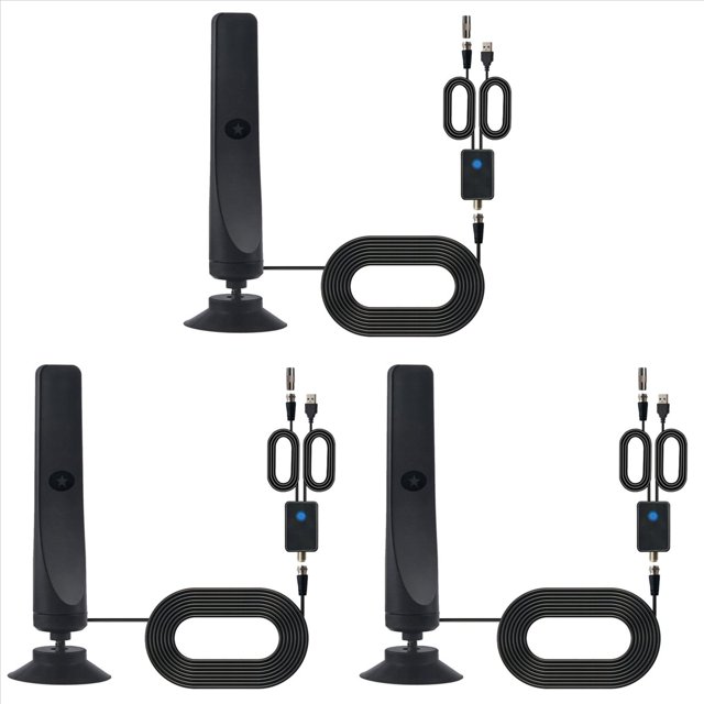 3X Antena de TV Antena Digital Interior de Alta Ganancia Amplificador de Señal Amplificada para Recepción de HDTV de Amplio Rango TV en Casa
