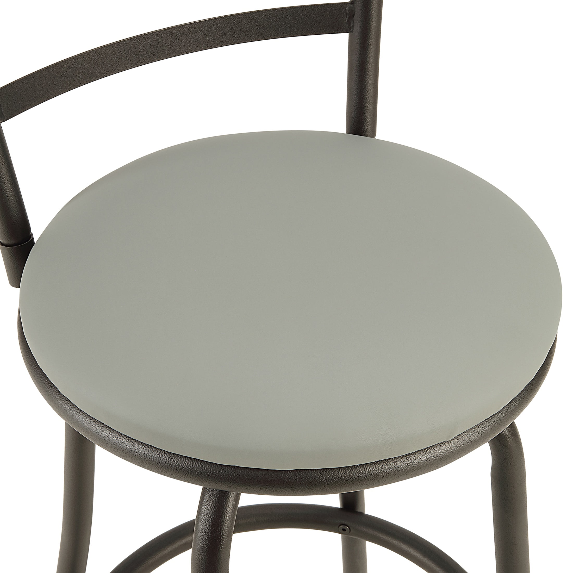Mainstays 3 Pack Indoor Adjustable  24" or 29" Swivel Adjustable Black Metal Barstool, Dark Gray Seat