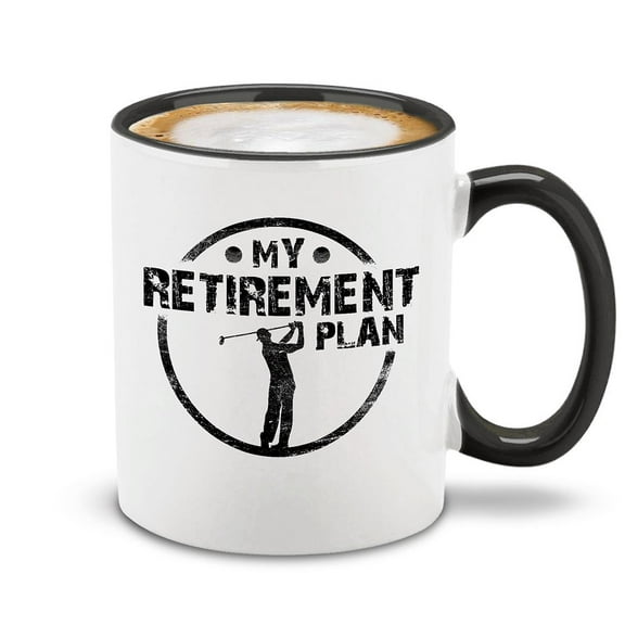 Shop4Ever My Retirement Plan Golfing Novelty Ceramic Coffee Mug Tea Cup Gift Golf Retiree Gift (Black Handle 11 oz.)