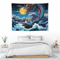 thumbnail image 3 of ONETECH  Japanese Wave Dragon Tapestry Japanese Ocean Great Wave Tapestry for Men Room Decor Flower Moon Tapestry Wall Hanging, Japanese Art Tapestry for Bedroom, 3 of 7