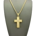 thumbnail image 2 of Stone Stud Cross on Nugget Cross Pendant with Chain Necklace - 3mm 24" Gold-Tone Cuban Chain, 2 of 4