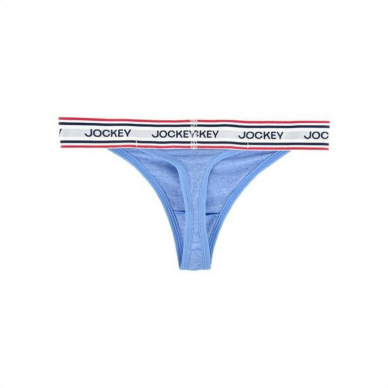 Jockey Women's Retro Stripe Thong Heather Blue XL