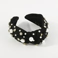 thumbnail image 4 of beishanbush Clearance Sales Heardband Fashion Headbands for Women Girls Headbands Vintage Headband Wide Top Knot Pearls Hair Hoops for Casual Wedding Black, 4 of 4