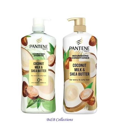 Pantene Pro-V Coconut Milk & Shea Butter Shampoo and Conditioner Set, 38.2 fl oz Each
