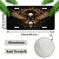 thumbnail image 2 of 1 Pcs 2D Flat License Plate Covers & Frames, Eagle with Skull For Decorative Front, Waterproof For Decoration Aluminum License Plate Covers & Frames Cover For Men Women, 12" X 6", 2 of 7
