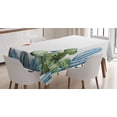 thumbnail image 1 of Ambesonne Vintage Tablecloth Rectangular Table Cover, Cactus Flowers Birds, 52"x70", Green and Blue, 1 of 3