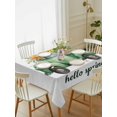 thumbnail image 2 of Hello Spring Rectangle Tablecloth, Easter Flowers Green Car Vintage Floral Waterproof & StainResistant Tablecloth, Washable Oil-proof Table Cover for Dining/Party/Wedding/Camping/Buffet 60x84 In, 2 of 9