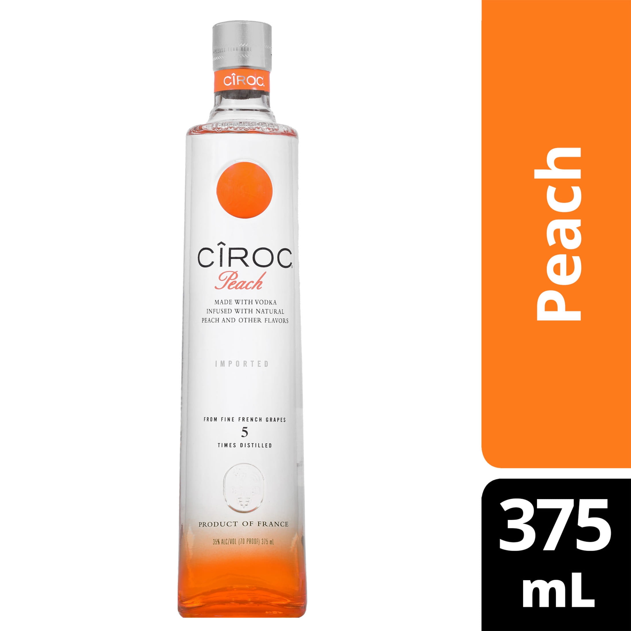 CIROC Peach (Made with Vodka Infused with Natural Flavors), 375 mL