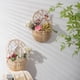 thumbnail image 5 of Maceta de pared de madera tejida para flores | Cesta de almacenamiento de mimbre beige con estructura de hierro | Maceta decorativa duradera para sala de estar | Organizador multiusos para flores y, 5 of 6