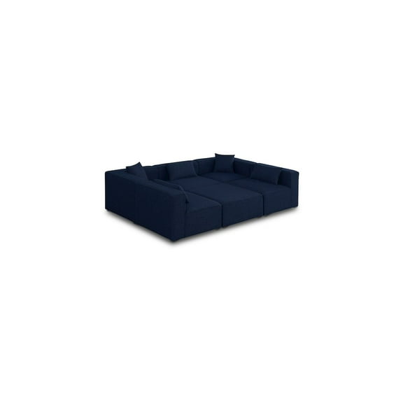 Meridian Furniture Cube Navy Durable Linen Modular Sectional