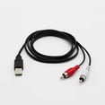 thumbnail image 3 of 1.5M USB A to 2X RCA Phono AV Cable for PC TV o Video Adapter Connection Solution, 3 of 4