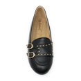 thumbnail image 2 of Victoria K Women's Double Buckles Gold Studs Ballerina Flats, 2 of 5