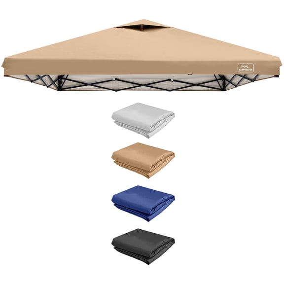 Replacement Top Pop Up Canopy Tent Cover Roof with Air Vent and Adjustable Elastic Strap, Polyester UV Waterproof for Outdoor Garden Patio Sun Shade(Top Only) (Khaki, 8x8FT)