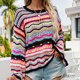 thumbnail image 1 of Pntutb moda mujer impreso largo cuello redondo manga estilo suéteres sueltos señoras tops Pntutb Pntutb-1049, 1 of 6