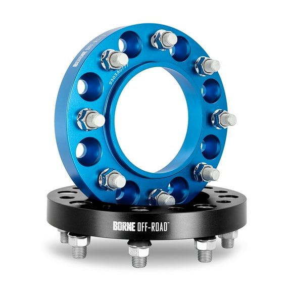 Borne Off-Road Wheel Spacers 8X165.1 121.3mm Center Bore M14 X 1.5 38.1mm Thick Blue