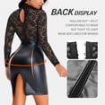thumbnail image 4 of JINMGG Womens Plus Size Clearance $5 Women's Lace Patchwork Backless Leather Skirt Party Suspender Hip Wrap Underwear Nightdress Black L, 4 of 9