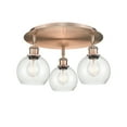 thumbnail image 2 of Innovations Lighting  Athens - 3 Light 18" Flush Mount Antique Copper/Seedy, 2 of 5