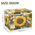 thumbnail image 3 of WOBOGO Cyan Butterfly Sunflower Large Collapsible Storage Box Flip Lid Fabric Decorative Organizer Container Basket with Handles 16.5×12.6×11.8in, 3 of 7