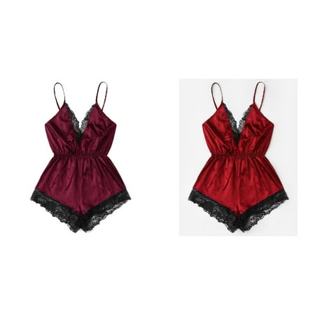 (2-Pack) 2025 New Womeny Bodysuit for Women with Support V-Neck Lace Splice Womensy with Garter and Stockings Bodysuit Sleepwear Bodydoll
